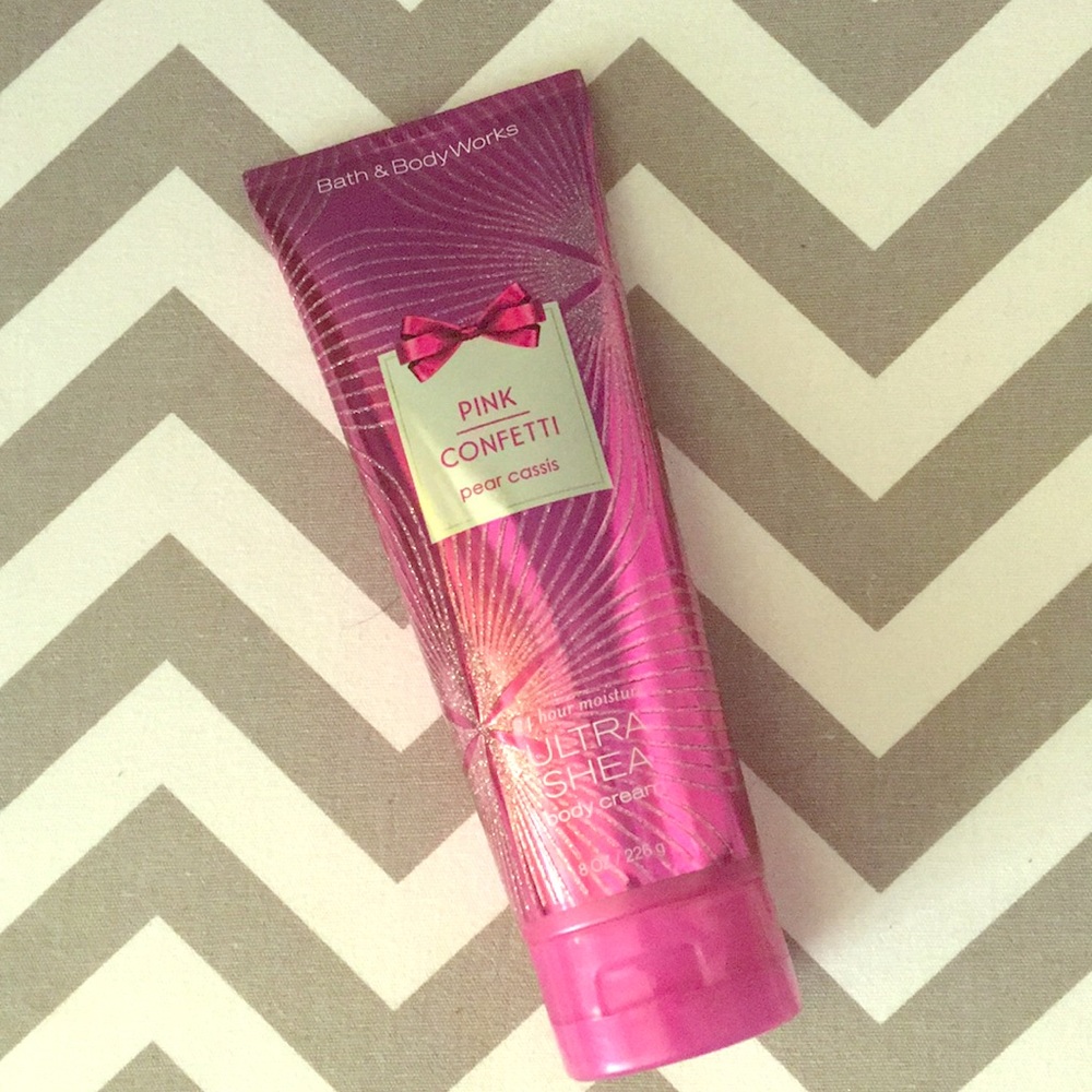 Brand new never used! “Pink Confetti” lotion